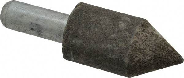 Grier Abrasives - 1" Diam 150 Grit 60° Included Angle Center Lap - Aluminum Oxide, Very Fine Grade, Extra Hard Density, Shank Mounted - Americas Industrial Supply