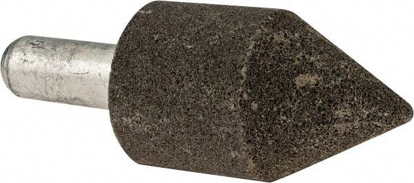 Grier Abrasives - 1-1/4" Diam 150 Grit 60° Included Angle Center Lap - Aluminum Oxide, Very Fine Grade, Extra Hard Density, Shank Mounted - Americas Industrial Supply