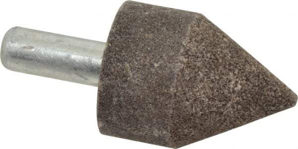 Grier Abrasives - 1-1/2" Diam 80 Grit 60° Included Angle Center Lap - Aluminum Oxide, Medium Grade, Extra Hard Density, Shank Mounted - Americas Industrial Supply
