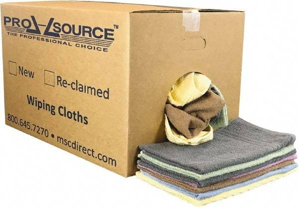 PRO-SOURCE - 27 Inch Long x 16 Inch Wide Car Wash Cotton Towels - Assorted Colors, Terry Cloth, Low Lint, 25 Lbs. at 2 to 4 per Pound, Box - Americas Industrial Supply