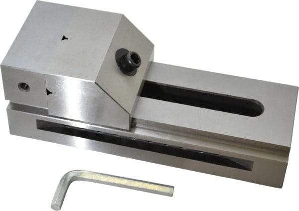 Interstate - 3-1/2" Jaw Width, 4-7/8" Jaw Opening Capacity, 1-9/16" Jaw Height, Toolmaker's Vise - Flat Jaw, 0.0002" Parallelism, 0.0002" Squareness, 9-1/4" OAL x 3.3" OAH - Americas Industrial Supply