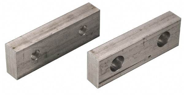 Snap Jaws - 8" Wide x 3" High x 1-1/4" Thick, Flat/No Step Vise Jaw - Soft, Aluminum, Fixed Jaw, Compatible with 8" Vises - Americas Industrial Supply