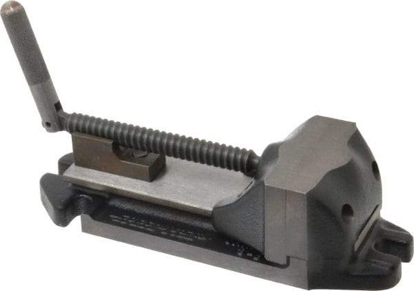 Cardinal Tool - 3" Jaw Opening Capacity x 1-1/2" Throat Depth, Horizontal Drill Press Vise - 3" Wide Jaw, Stationary Base, Rapid Action, 9" OAL x 2-9/16" Overall Height, Steel - Americas Industrial Supply