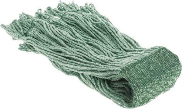 PRO-SOURCE - 5" Green Head Band, X-Large Blended Fiber Loop End Mop Head - 4 Ply, Clamp Jaw Connection, Use for General Purpose - Americas Industrial Supply