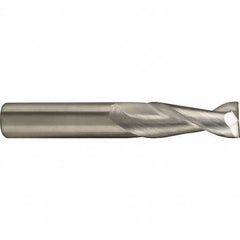 SGS - 10mm, 22mm LOC, 10mm Shank Diam, 72mm OAL, 2 Flute, Solid Carbide Square End Mill - Single End, Uncoated, Spiral Flute, 35° Helix, Centercutting, Right Hand Cut, Right Hand Flute, Series 47M - Americas Industrial Supply