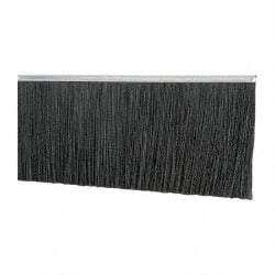 PRO-SOURCE - 5/16" Back Strip Brush Width, Metal Black Nylon Strip Brush - 6" Bristle Length, Nylon, 72" OAL - Americas Industrial Supply