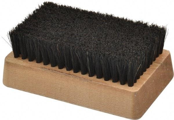 Made in USA - 3/4" Bristle Length, Horsehair Cleaning & Finishing Brush - 4-1/4" Long x 2-1/2" Wide Head, 4-1/4" OAL, Hardwood Block - Americas Industrial Supply