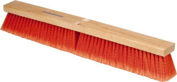 PRO-SOURCE - 24" General Purpose Polypropylene Push Broom - 3" Bristle Length, Wood Block, Threaded Handle Connection, Handle Sold Separately - Americas Industrial Supply