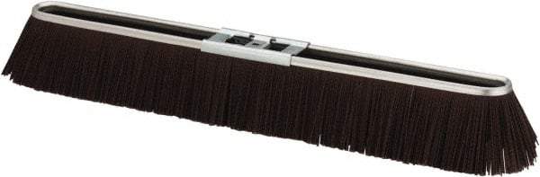 PRO-SOURCE - 24" Rough Surface Polypropylene Push Broom - 3" Bristle Length, Metal Block, Bolt-On Handle Connection - Americas Industrial Supply