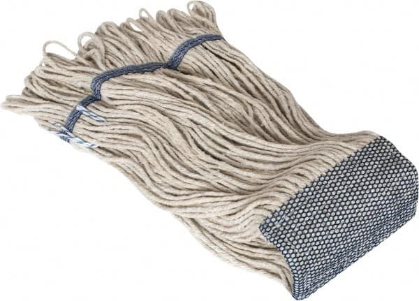 PRO-SOURCE - 5" Blue Head Band, X-Large Cotton Loop End Mop Head - 4 Ply, Clamp Jaw Connection, Use for Finishing - Americas Industrial Supply