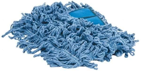 PRO-SOURCE - 24" Long x 5" Wide Yarn Blend Dust Mop Head - Snap-On, Blue, Looped Head - Americas Industrial Supply