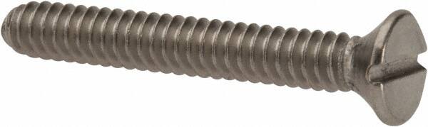 Value Collection - #6-32 UNC, 1" OAL Slotted Drive Machine Screw - Flat Head, Grade 316 Stainless Steel, Uncoated, Without Washer - Americas Industrial Supply