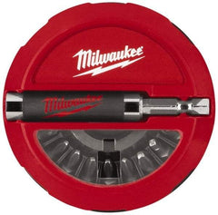 Milwaukee Tool - 20 Piece, 1/4" Drive Screwdriver Insert Bit Set - #1, 2 & 3 Phillips, T15 to T25 Torx, #1, #2 & #3 Square Recess, SL6-8 to SL8-10 Slotted - Americas Industrial Supply