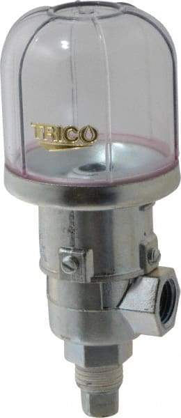 Trico - 1 Outlet, Plastic Bowl, 2 Ounce Constant-Level Oil Reservoir - 1/4 NPT Outlet, 1-15/16" Diam x 4-3/8" High - Americas Industrial Supply