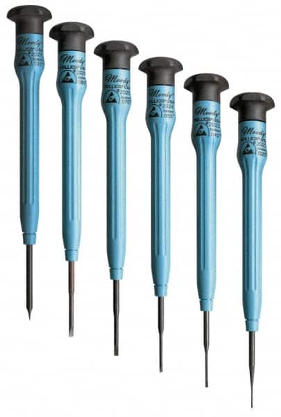 Moody Tools - 6 Piece Slotted Screwdriver Set - Round Shank, Multi Handle - Americas Industrial Supply