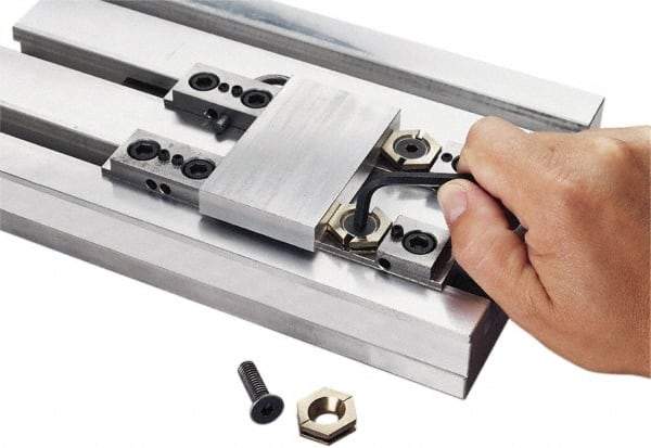 Kurt - 11/16" Aluminum Bronze Hex, 1/4-20 Stud Thread, Symmetrical Hex Clamp - 3/16" Hex Height, 987 Lb Holding Force, Alloy Steel Stud, 0.625" Long Thread, 11 Ft/Lb Torque, 6 Clamps - Americas Industrial Supply