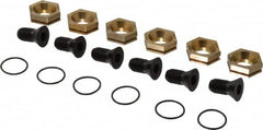 Kurt - 1-1/8" Aluminum Bronze Hex, 1/2-13 Stud Thread, Symmetrical Hex Clamp - 3/8" Hex Height, 2,600 Lb Holding Force, Alloy Steel Stud, 1.25" Long Thread, 83 Ft/Lb Torque, 6 Clamps - Americas Industrial Supply