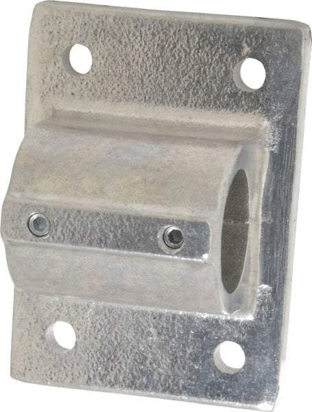 Hollaender - 1-1/4" Pipe, Wall Mount Flange, Aluminum Alloy Flange Pipe Rail Fitting - Bright Finish - Americas Industrial Supply