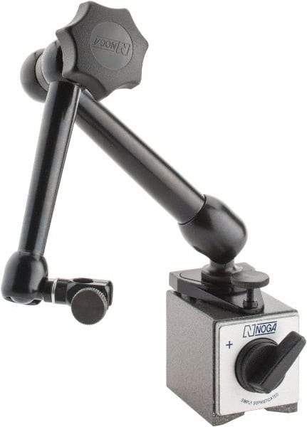 Noga - 175 Lb Magnetic Force, Fine Adjustment Indicator Positioner & Holder with Base - Articulated Arm, Rectangular Base, 55mm Base Height, 60mm Base Length, 50mm Base Width - Americas Industrial Supply