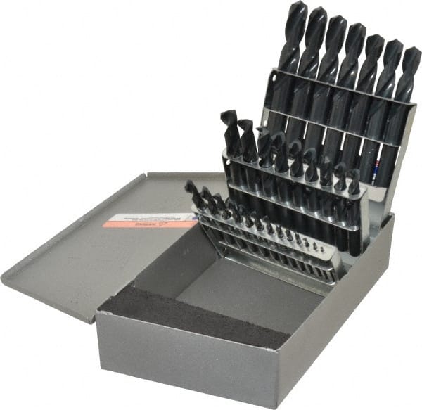 Triumph Twist Drill - 1/16 to 1/2", 135° Point, Oxide Finish, High Speed Steel Screw Machine Length Drill Bit Set - Americas Industrial Supply