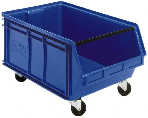 Quantum Storage - 300 Lb. Load Capacity, 29" Deep, Red Polyethylene Hopper Stacking Bin - 14-7/8" High x 18-3/8" Wide x 29" Long - Americas Industrial Supply