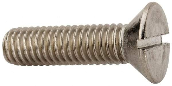 Value Collection - 3/8-16 UNC, 1-1/2" OAL Slotted Drive Machine Screw - Flat Head, Grade 316 Stainless Steel, Uncoated, Without Washer - Americas Industrial Supply