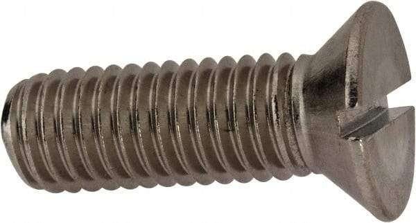 Value Collection - 1/2-13 UNC, 1-1/2" OAL Slotted Drive Machine Screw - Flat Head, Grade 316 Stainless Steel, Uncoated, Without Washer - Americas Industrial Supply