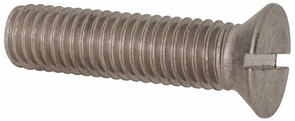 Value Collection - 1/2-13 UNC, 2" OAL Slotted Drive Machine Screw - Flat Head, Grade 316 Stainless Steel, Uncoated, Without Washer - Americas Industrial Supply