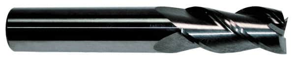 Accupro - 11/16", 1-1/2" LOC, 3/4" Shank Diam, 4" OAL, 3 Flute, Solid Carbide Square End Mill - Single End, TiCN Finish, Spiral Flute, 40° Helix, Centercutting, Right Hand Cut, Right Hand Flute - Americas Industrial Supply