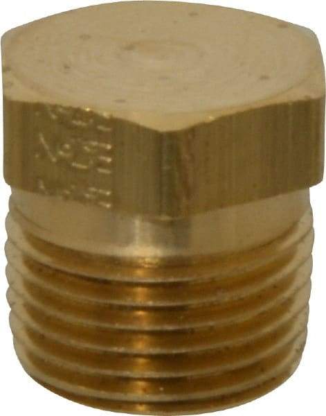 Eaton - 3/8 Male Thread, Brass Industrial Pipe Hex Head Plug - MNPTF, 1,200 psi - Americas Industrial Supply