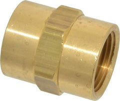 Eaton - 3/4 Female Thread, Brass Industrial Pipe Coupling - FNPTF, 1,200 psi - Americas Industrial Supply