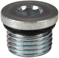 Eaton - 3/8 Male Thread, Steel Industrial Pipe Hex Socket Plug - Male Straight Thread O-Ring, 6,000 psi - Americas Industrial Supply