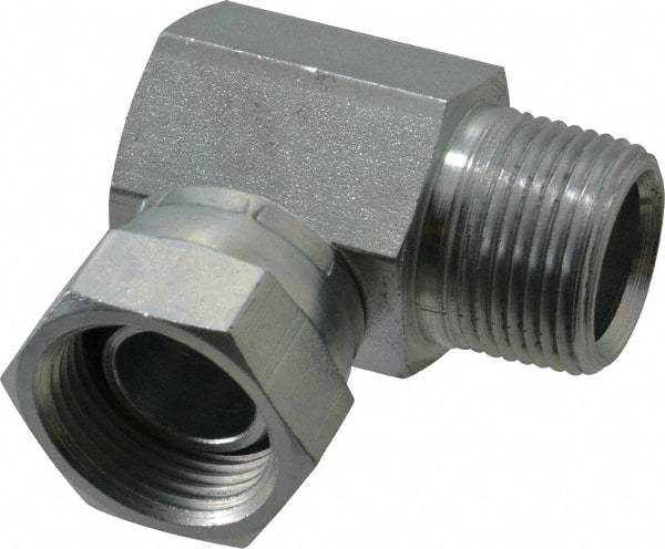 Weatherhead - 3/4-14 Male Thread x 3/4-14 Female Thread, Steel Industrial Pipe 90° Elbow Adapter - FNPSM x MNPT, 2,500 psi - Americas Industrial Supply