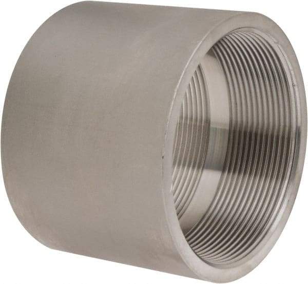 Merit Brass - 4" Grade 304 Stainless Steel Pipe Coupling - FNPT x FNPT End Connections, 150 psi - Americas Industrial Supply