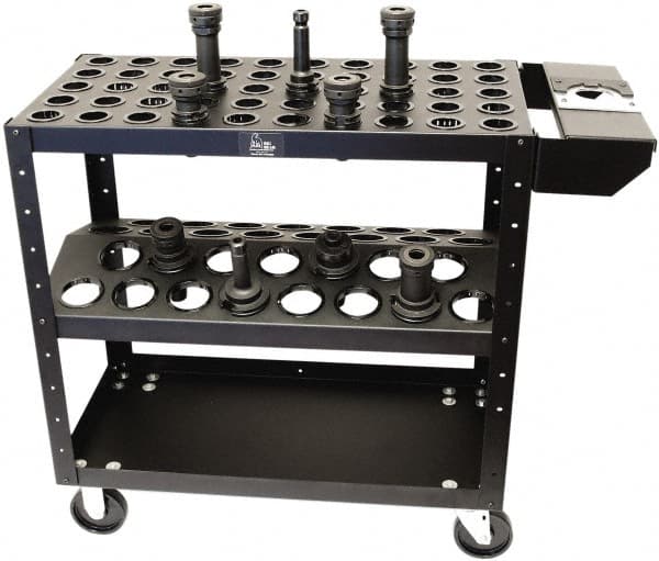 Big Bear Enterprises - 32 Tool Capacity, Optional Second Shelf Taper Econo Kart CNC Tool Cart - Americas Industrial Supply