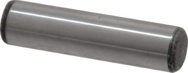 Value Collection - 3/8" Diam x 1-1/2" Pin Length Alloy Steel Oversized Dowel Pin - C 50-58 Hardness, 28,700 Lb Breaking Strength, 1 Beveled & 1 Rounded End - Americas Industrial Supply