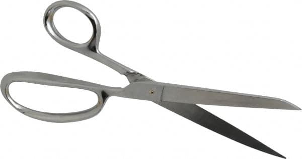 Heritage Cutlery - 4-1/4" LOC, 9-1/2" OAL Stainless Steel Standard Shears - Right Hand, Metal Straight Handle, For General Purpose Use - Americas Industrial Supply