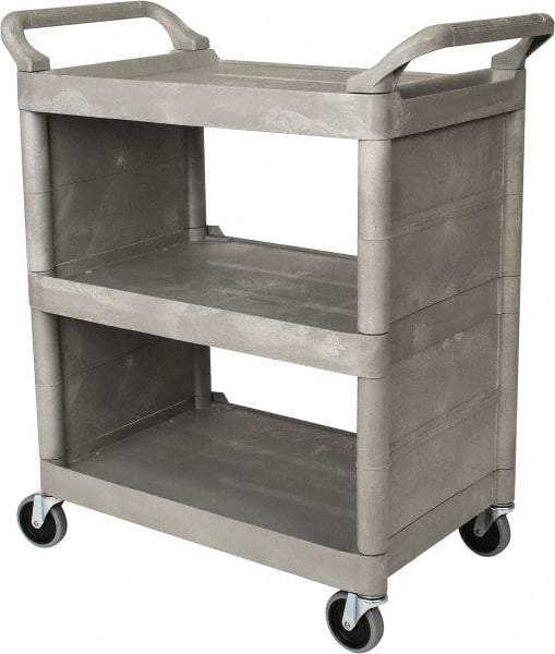 Rubbermaid - 300 Lb Capacity, 31" Wide x 18" Long x 37-1/2" High Service Cart - 3 Shelf, Plastic - Americas Industrial Supply