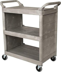 Rubbermaid - 300 Lb Capacity, 31" Wide x 18" Long x 37-1/2" High Service Cart - 3 Shelf, Plastic - Americas Industrial Supply
