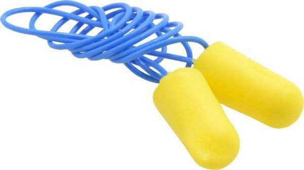 3M - Disposable, Corded, 32 dB Earplugs - Yellow, 200 Pairs - Americas Industrial Supply
