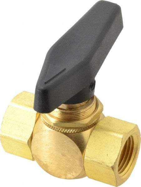 Specialty Mfr - 3/8" Pipe, Brass Standard Ball Valve - Inline - Two Way Flow, FNPT x FNPT Ends, Wedge Handle, 500 WOG - Americas Industrial Supply