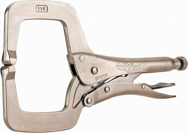 Irwin - 11" OAL C-Clamp Locking Pliers - 2-5/8" Jaw Depth, 3-3/8" Jaw Opening - Americas Industrial Supply