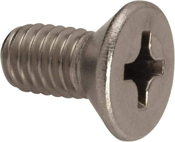 Value Collection - 3/8-16 UNC, 3/4" OAL Phillips Drive Machine Screw - Flat Head, Grade 316 Stainless Steel, Uncoated, Without Washer - Americas Industrial Supply