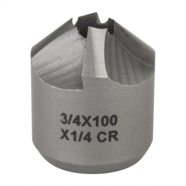 Made in USA - 4 Flutes, 3/4" Cutter Head Diam, 1/4" Pilot Hole Diam, High Speed Steel Reverse Countersink - Americas Industrial Supply