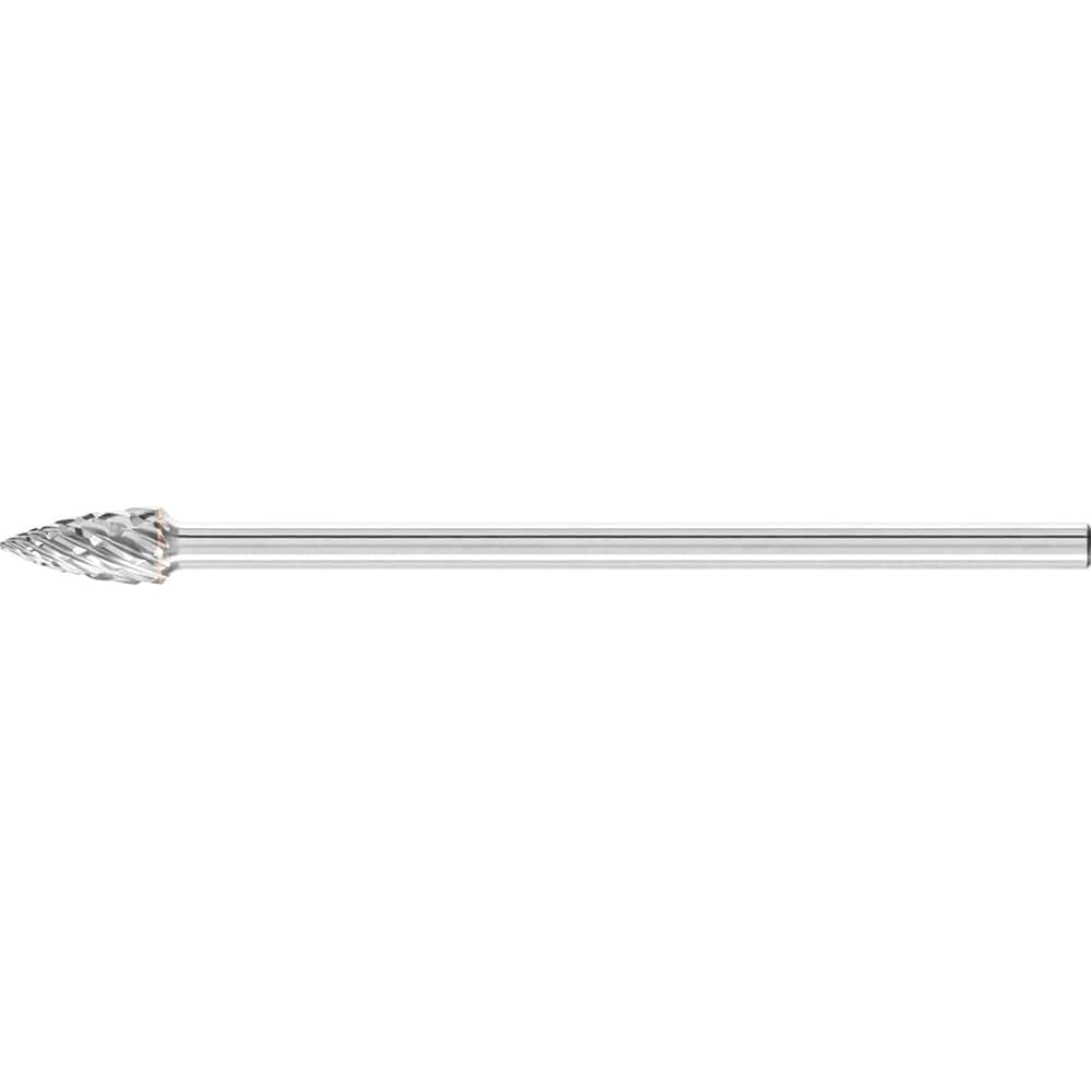 PFERD - SG-3L6, 3/8" Cut Diam, 1/4" Shank Diam, Carbide End Cut Tree with Pointed End Burr - Exact Industrial Supply