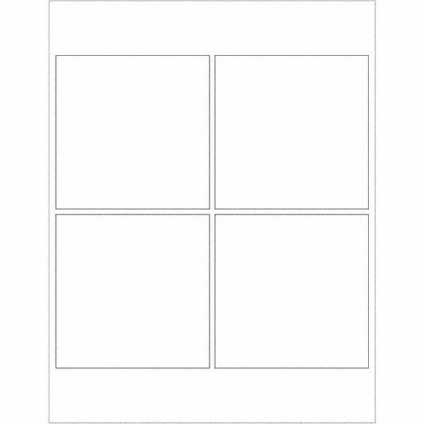 Tape Logic - Pack of (4), 100 Sheet 4" x 4" White Polyester Weatherproof Labels - Americas Industrial Supply