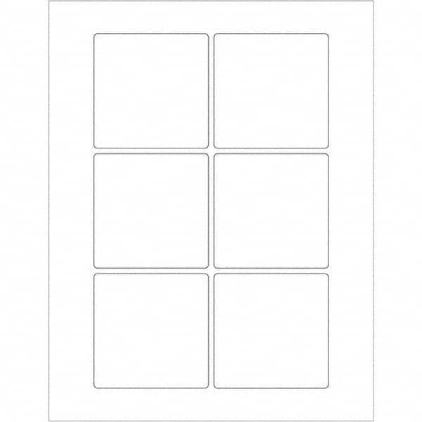 Tape Logic - Pack of (6), 100 Sheet 3" x 3" White Polyester Weatherproof Labels - Americas Industrial Supply
