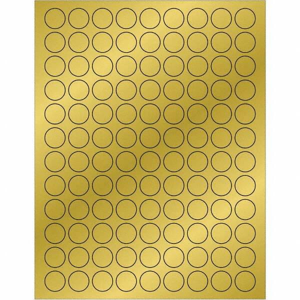 Tape Logic - Pack of (108), 100 Sheet 3/4" x 3/4" Gold Permanent Acrylic Laser Labels - Americas Industrial Supply