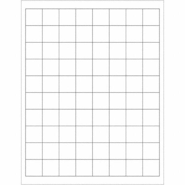 Tape Logic - Pack of (80), 100 Sheet 1" x 1" White Polyester Weatherproof Labels - Americas Industrial Supply