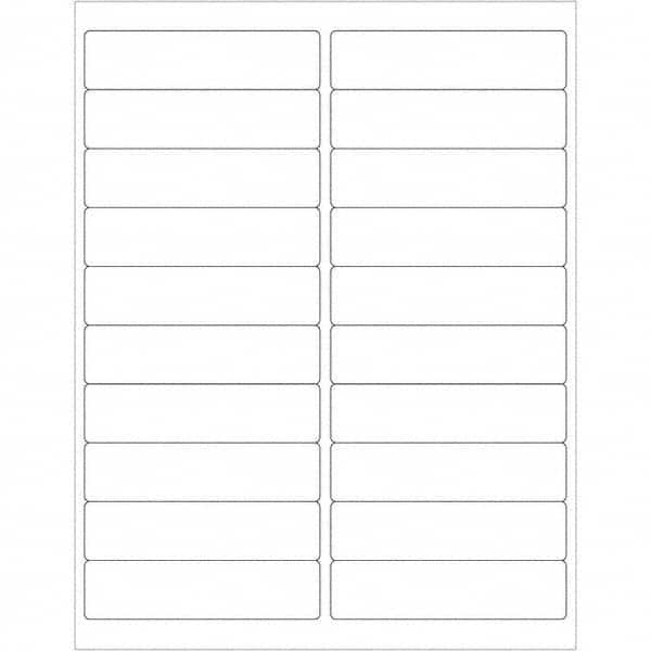 Tape Logic - Pack of (20), 100 Sheet 4" x 1" White Polyester Weatherproof Labels - Americas Industrial Supply
